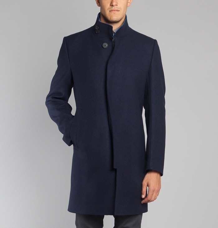Manteau cintré en laine bleu Ly Adams - Manteaux Homme