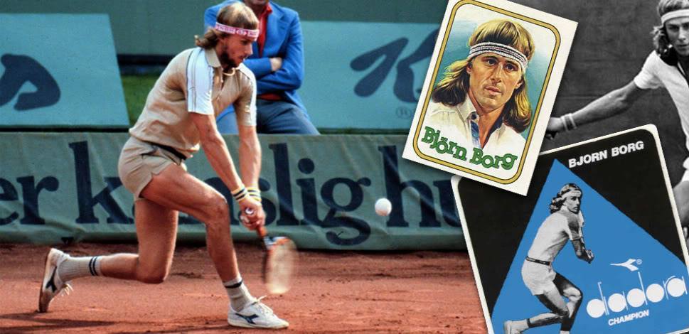 Pub Diadora avec Björn Borg, légende du tennis.