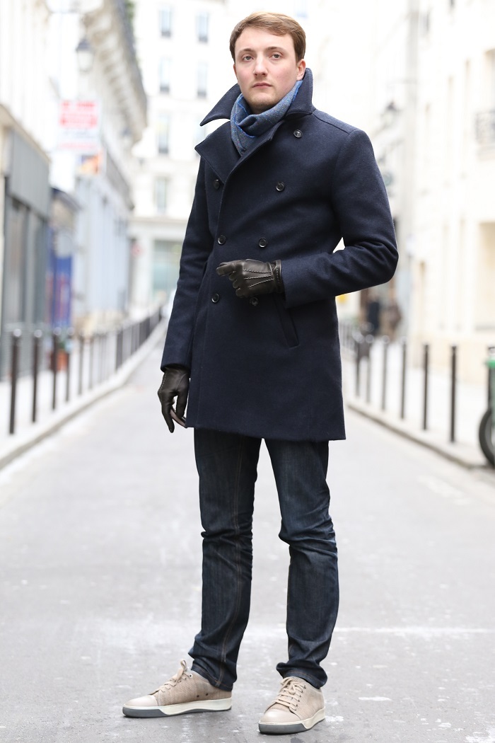 look manteau noir homme