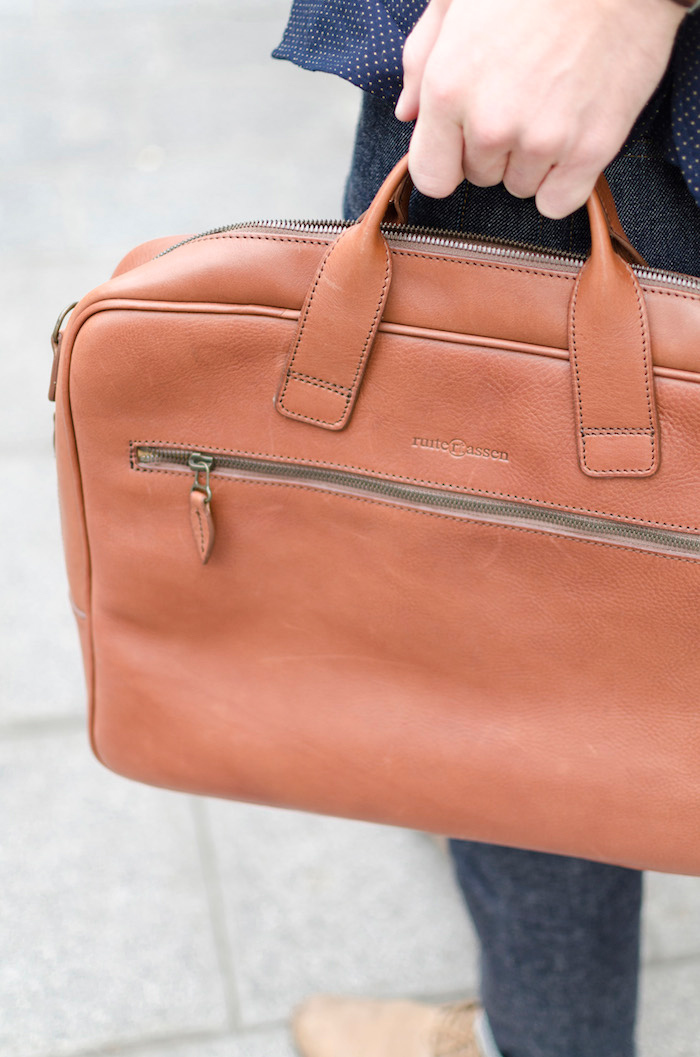modèle briefcase esquire Ruitertassen cognac