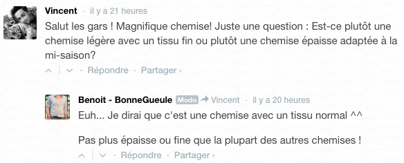 commentaire chemise