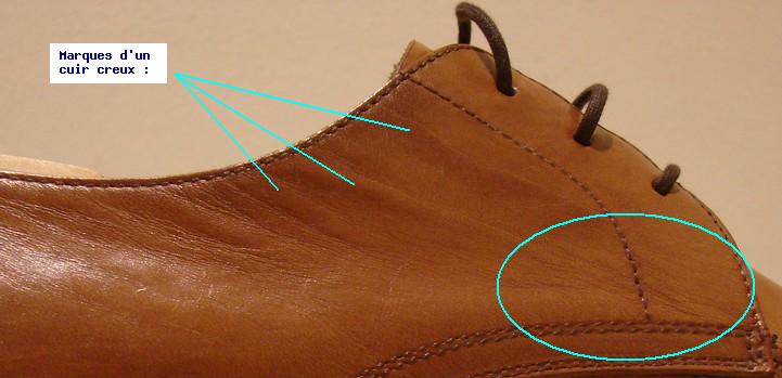 chaussure plis creux marron