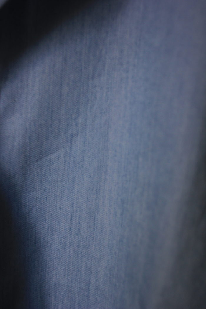 tissu denim chemise bleu