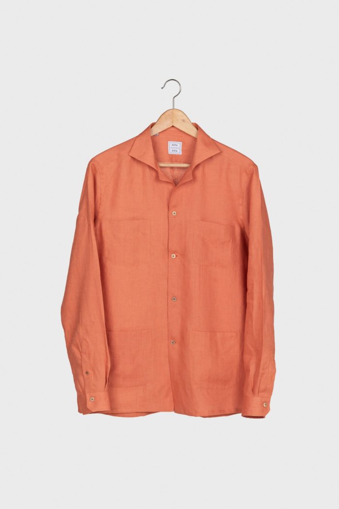 chemise lin orange