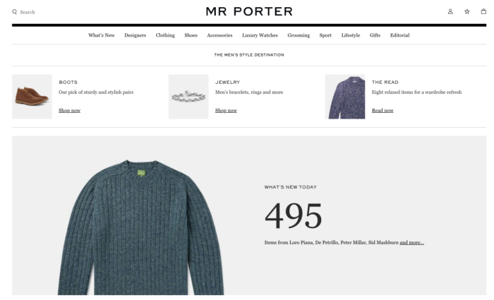 mr porter web home