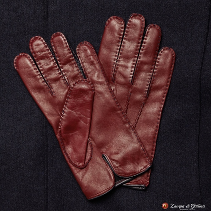 gants bordeaux cuir