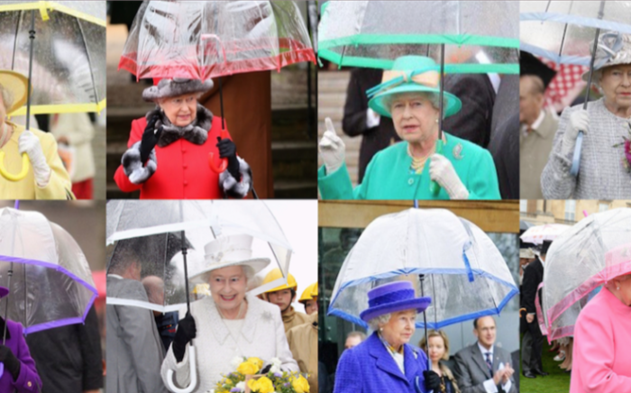 reine d'Angleterre parapluie