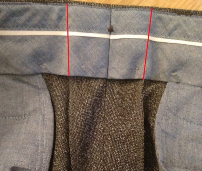 pantalon gris ceinture retouche