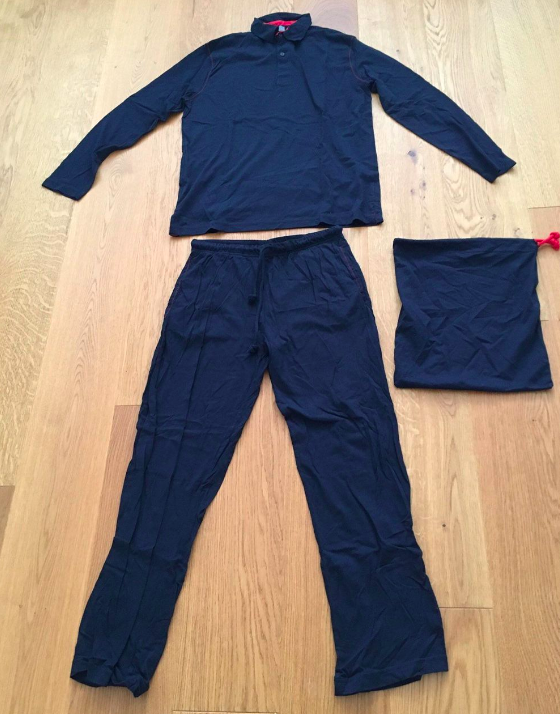 pyjama zimmerli bleu polo pantalon