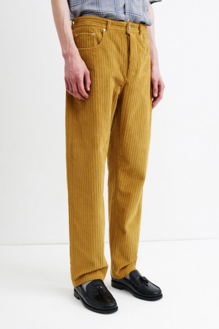 pantalon jaune coupe droite homme