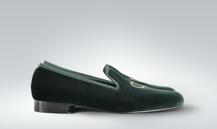 slippers velours vert