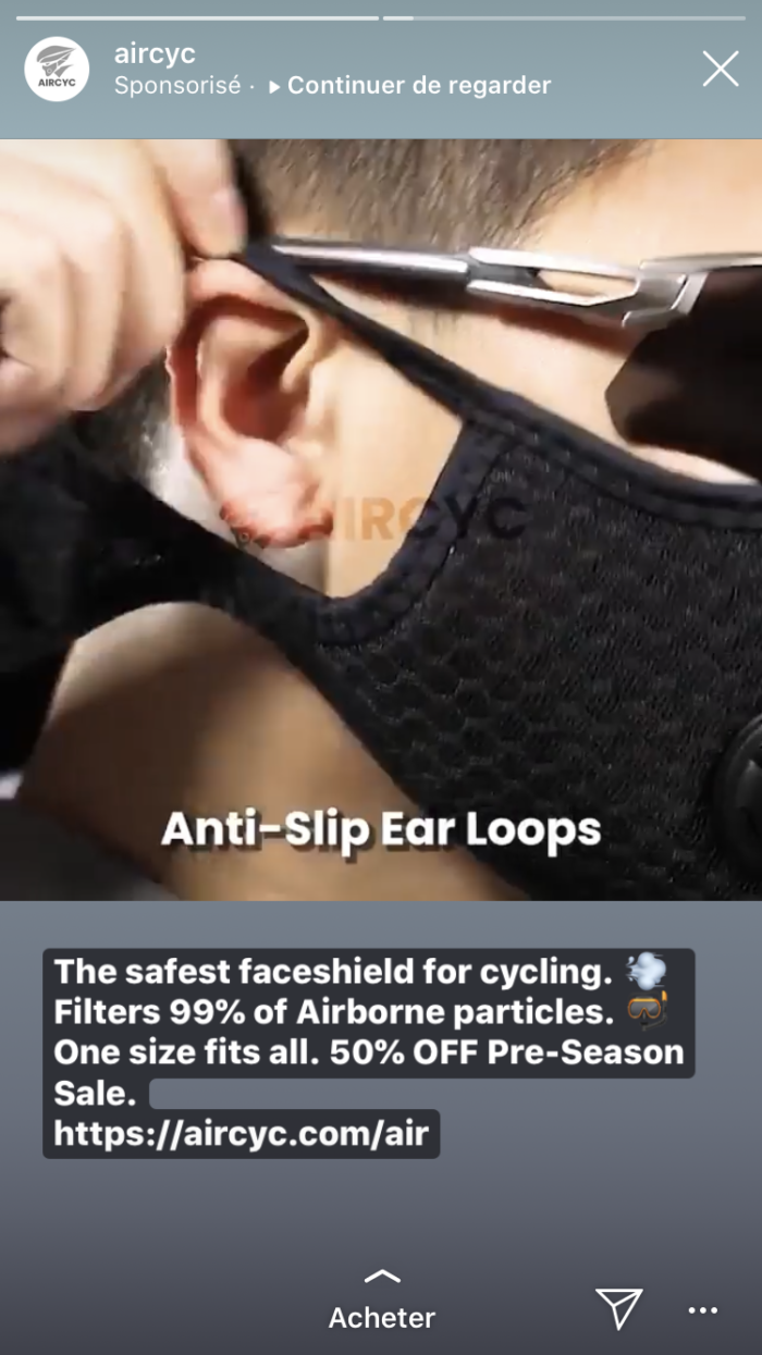 attaches oreilles masque protection