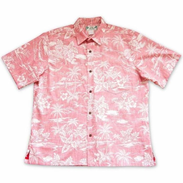 chemisette hawaïenne motifs rose