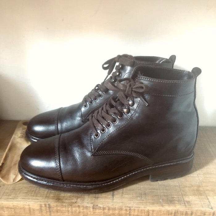 boots cuir lisse marron homme