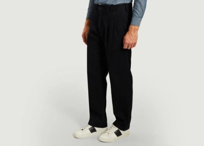 pantalon coton sashiko marine japan blue jeans