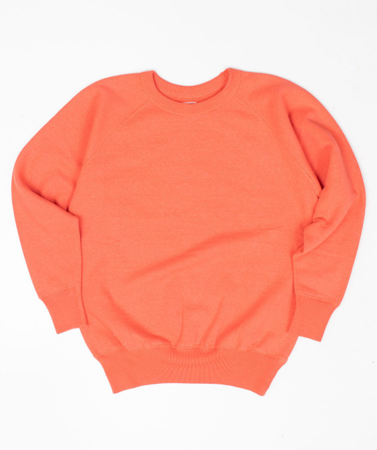 sweatshirt raglan orange corail