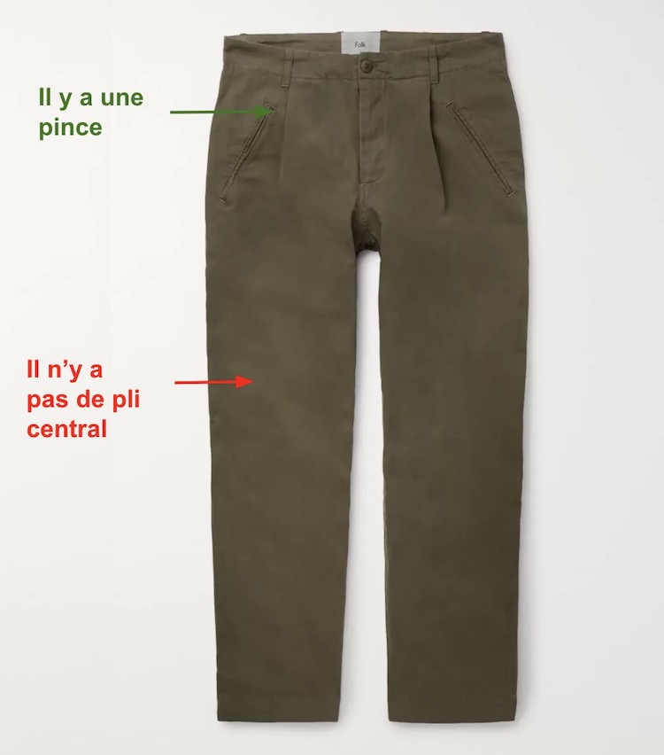 pantalon chino vert