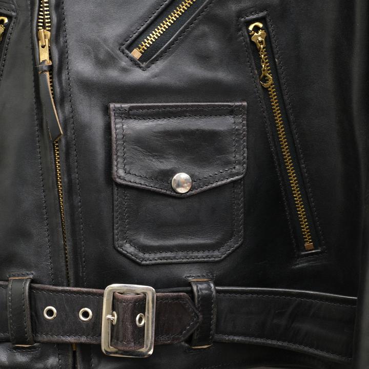 détails poches Aero leather indian ranger perfecto noir