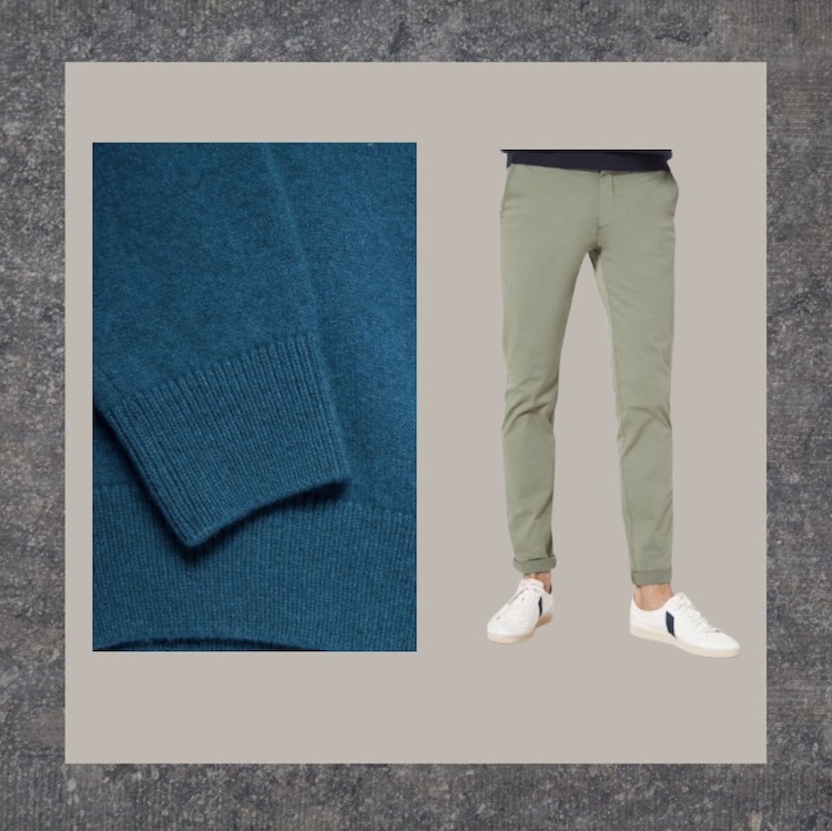 pull bleu canard pantalon vert