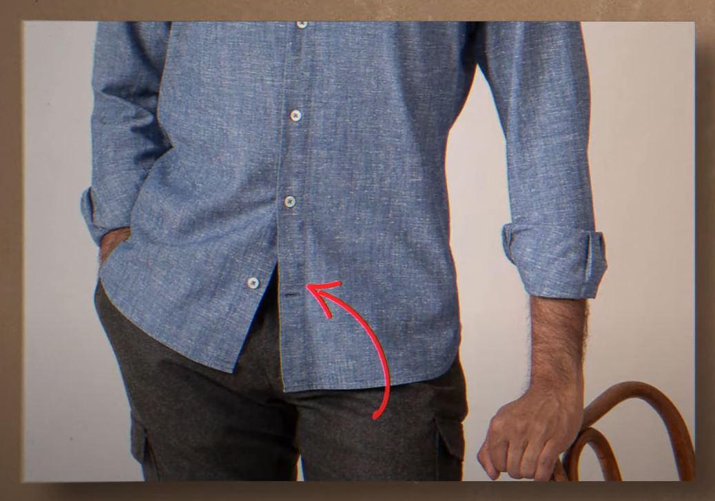 chemise bleue en chambray, où retoucher la longueur