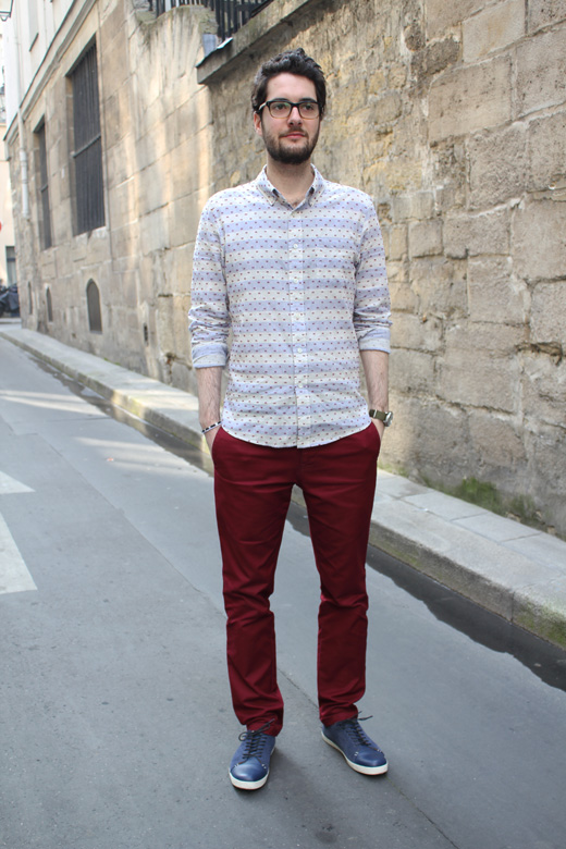 Chemise casual et chino rouge 