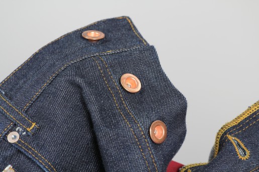 boutons en cuivre jean homme